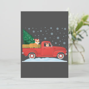 Corgi Christmas Tree Truck Vintage Christmas Truck Invitation