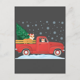 Corgi Christmas Tree Truck Vintage Christmas Truck Postcard