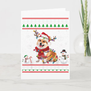 Corgi Christmas Ugly Sweater Funny Dog Lover Xmas Card
