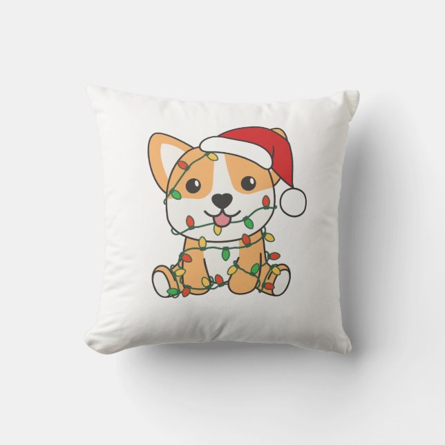 Corgi Christmas Winter Animals Dog Cushion (Front)