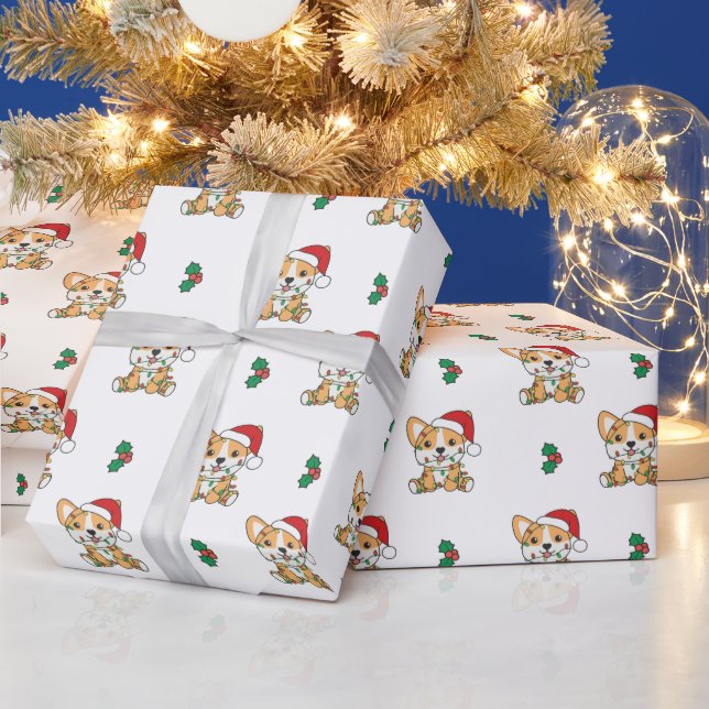 Corgi Christmas Winter Animals Dog Wrapping Paper (Holidays)