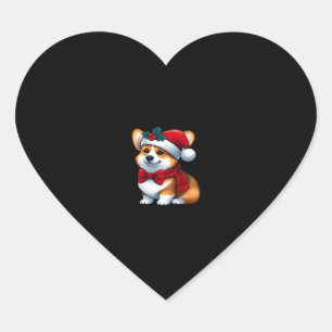 Corgi Claus A Pawsitively Merry Christmas Classic  Heart Sticker
