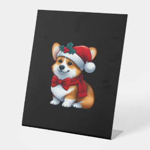 Corgi Claus A Pawsitively Merry Christmas Classic  Pedestal Sign