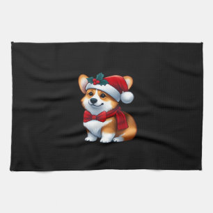 Corgi Claus A Pawsitively Merry Christmas Classic  Tea Towel