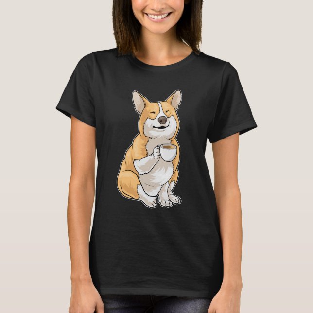 Corgi Coffee Cup T-Shirt (Front)
