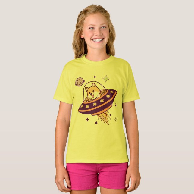 Corgi Commander and the Ramen Rocket T-Shirt (Front Full)