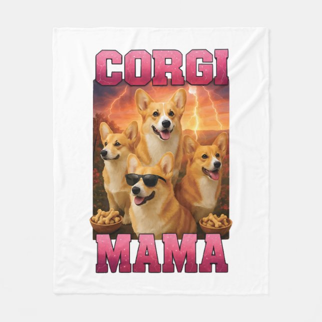Corgi Copy Copy Fleece Blanket (Front)