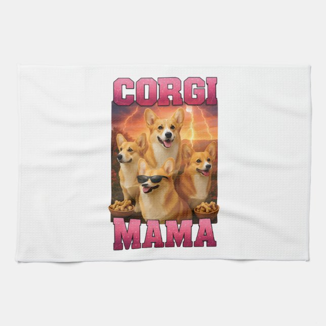 Corgi Copy Copy Tea Towel (Horizontal)