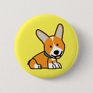 Corgi Corgis dog puppy doggy happy Pembroke Welsh 6 Cm Round Badge