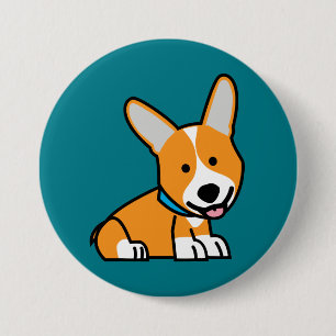 Corgi Corgis dog puppy doggy happy Pembroke Welsh 7.5 Cm Round Badge