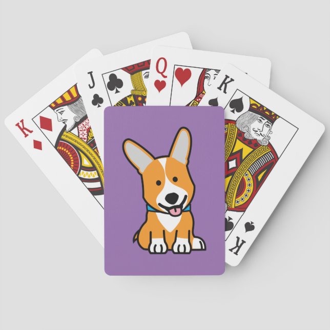 Corgi Corgis dog puppy doggy happy Pembroke Welsh Playing Cards (Back)