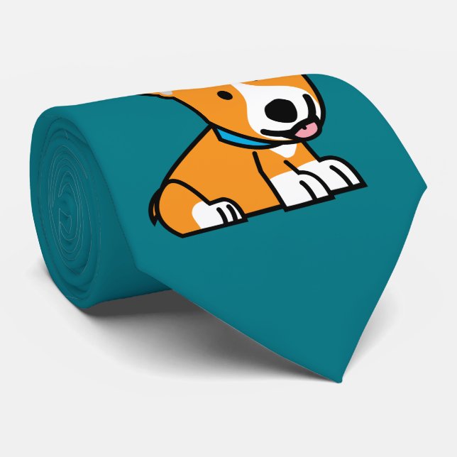 Corgi Corgis dog puppy doggy happy Pembroke Welsh Tie (Rolled)