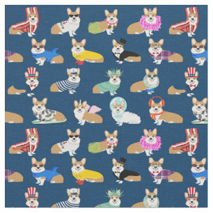 corgi costumes navy fabric