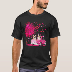 Corgi Couple Truck Happy Valentines Day T-Shirt