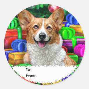Corgi Cristmas Open Gifts Gift Tags