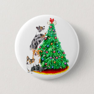 Corgi Cristmas Reach Goals 6 Cm Round Badge