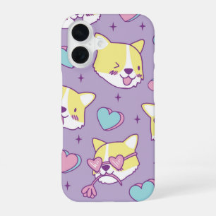 Corgi Crush Heart Eyes iPhone 16 Case