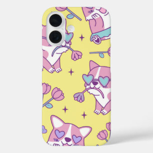 Corgi Cupid Love Letters & Locks iPhone 16 Case