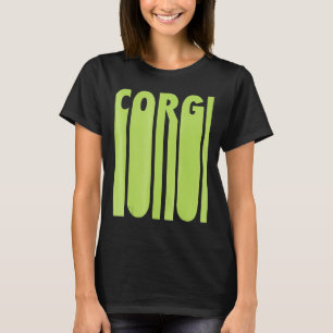 Corgi Cute Dog Mum Green Paint Dripping Effect T-Shirt