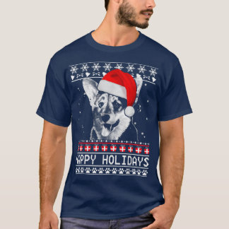 Corgi Cute Happy Holidays Christmas Dog Lover Xmas T-Shirt