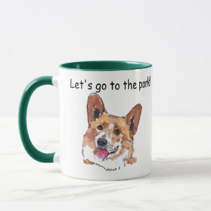 Corgi Cute Happy Smiling Dog   Lets Go To the Park Mug