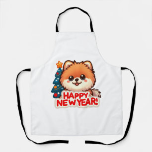 Corgi Cutie Puppy Wishes for a happy 2024 Classic Apron
