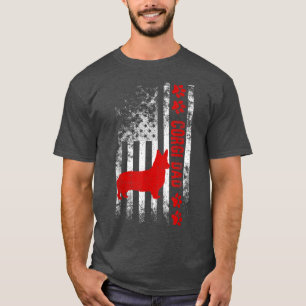 Corgi Dad American Flag Gift T-Shirt