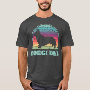 Corgi Dad Rainbow Welsh Corgi Puppy Dog Owner Paw T-Shirt