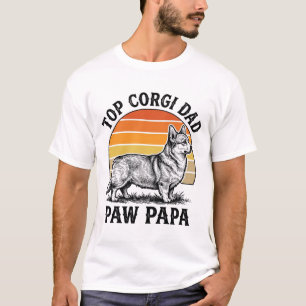 Corgi Dad Shirt Vintage Sunset Dog Papa Gift_1