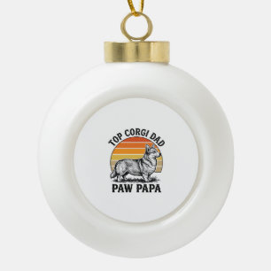 Corgi Dad Shirt Vintage Sunset Dog Papa Gift_1 Ceramic Ball Christmas Ornament