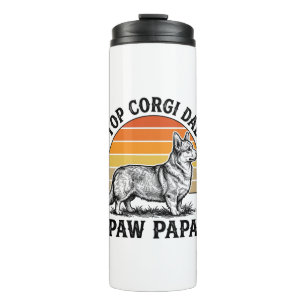 Corgi Dad Shirt Vintage Sunset Dog Papa Gift_1 Thermal Tumbler