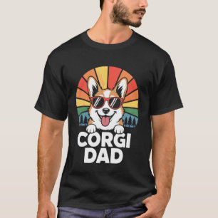Corgi Dad Sunglasses Forest Sunset Pet Lovers Men T-Shirt