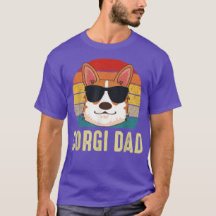 Corgi Dad Sunglasses Retro Sunset Fun Corgi Dog Fa T-Shirt