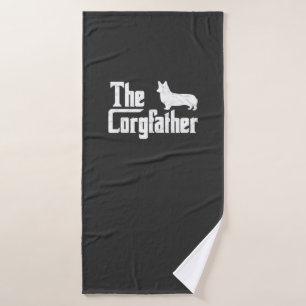 Corgi Dad the Corgfather Funny Corgi Lover Shirt G Bath Towel