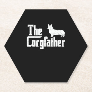 Corgi Dad the Corgfather Funny Corgi Lover Shirt G Paper Coaster