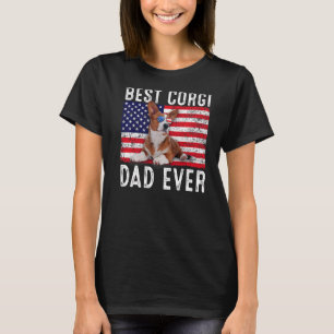 Corgi Dad Usa American Flag Corgi Dog Owner T-Shirt