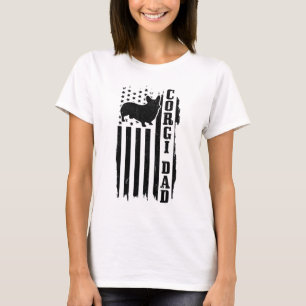 Corgi Dad Vintage American Flag Patriotic Corgi Do T-Shirt