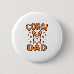 Corgi Dad Vintage Engraving Dog Lover Shirt_1 6 Cm Round Badge