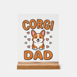Corgi Dad Vintage Engraving Dog Lover Shirt_1 Acrylic Sign