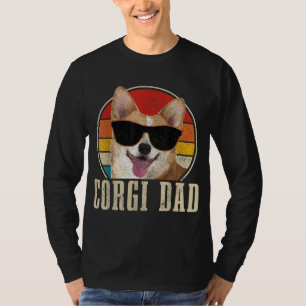 Corgi Dad Vintage Sunglasses Funny Corgi Dog Owner T-Shirt