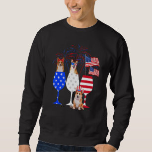 Corgi Dog 4th Of July Outfit Red White Blue Wine G Sweatshirt
