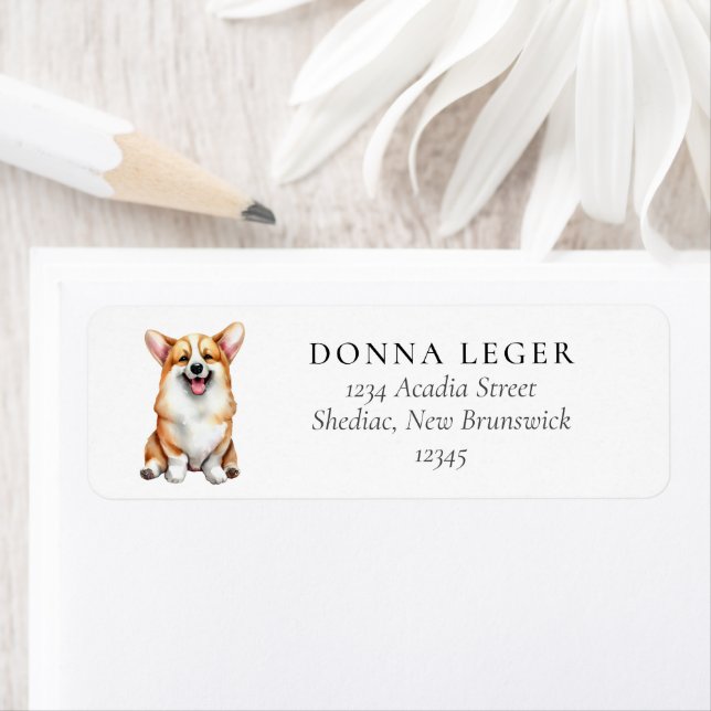 Corgi Dog Address Return Address Label (Insitu)