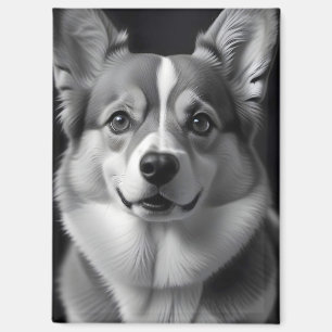 Corgi Dog Adorable Cute Pet Portrait Art Poster Magnet