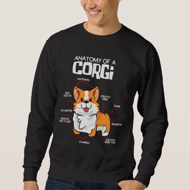 Corgi Dog Anatomy Of The Corgi Sweatshirt (Front)