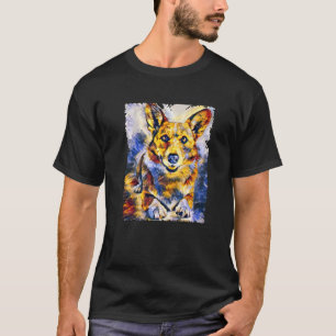 Corgi Dog Art Colour Hand Painting Animal T-Shirt