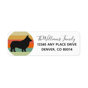 Corgi Dog at Sunset Cute Custom Return Address Label