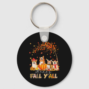 Corgi Dog Autumn Fall Pumpkin Truck Mappe Thanksgi Key Ring