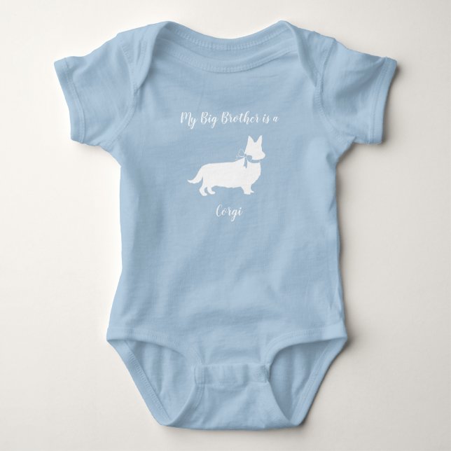 Corgi Dog Baby Shower Puppy Baby Bodysuit (Front)