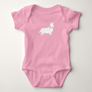 Corgi Dog Baby Shower Puppy Grey Welsh Pink Girl Bodysuit