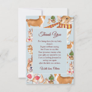 Corgi Dog Baby Shower Thank You Card